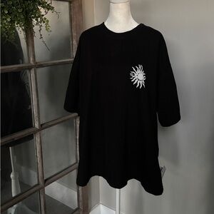 ASOS DESIGN Oversized T-Shirt with Graphic Floral Back in Black - Size L